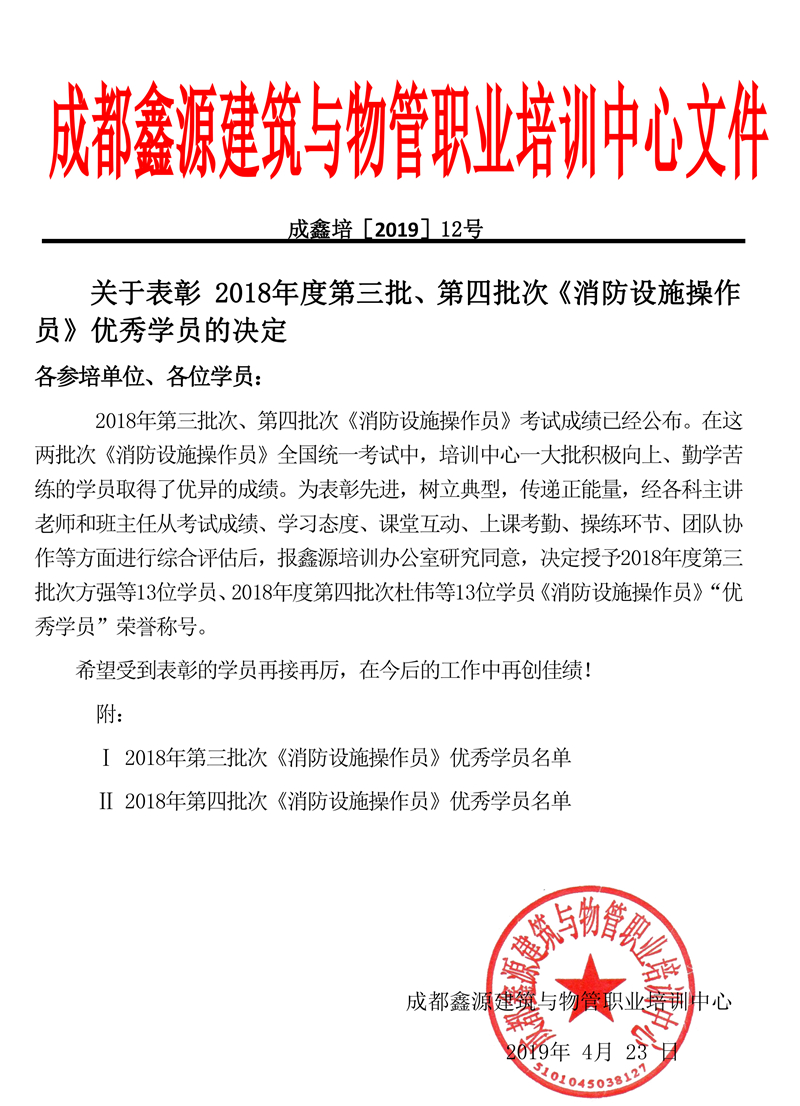 （12号文件）关于表彰2018年第三批、第四批次消防设施操作员优秀学员的决定-1.jpg